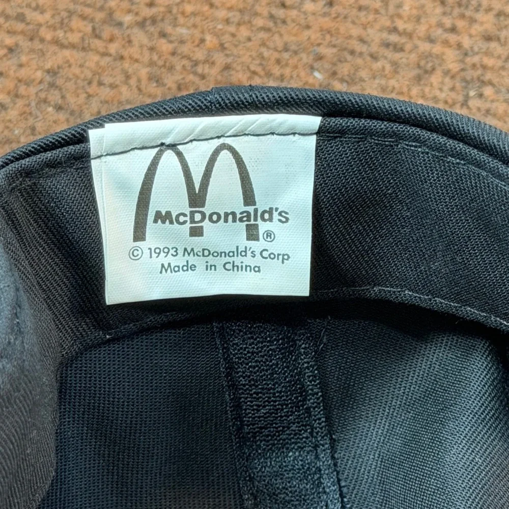 Vintage 1993 McDonalds Nothin But Net Basketball Snapback Hat Black Teal 90s Cap